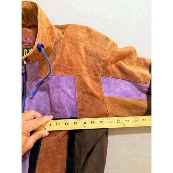 DON'T STOP Jacket Womens M Beige Colorblock Full Zip Long Sleeve Coat Ladies 90s - Picture 6 of 8